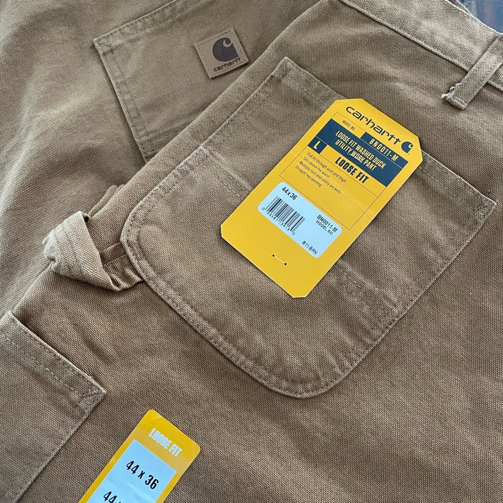 NEW 2 Pair Carhartt Tan Loose Fit Work Pants 44X36 Duck Utility Work Pants